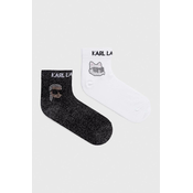 Čarape Karl Lagerfeld 2-pack za žene, boja: crna