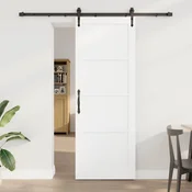 vidaXL Drsna vrata ORKDAL 78 x 211 cm Inženirski les Bela in črna