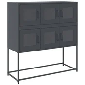 Vidaxl Komoda antracitna 100,5x39x107 cm hladno valjano jeklo