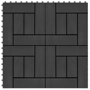 vidaXL Plocice za trijem 11 kom WPC 30 x 30 cm 1 m2 crne