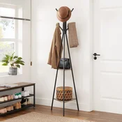 Songmics Stojalo za plašče 50x43.5x181.6 cm črno