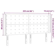 vidaXL vidaXL Vzglavje z ušesi modro 203x16x118/128 cm blago, (20932465)