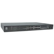 NON LevelOne FGP-2031 neupravljani mrežni stikalo, PoE, 1U, črno