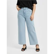 Sinsay - Wide leg farmerke sa ispranim efektom Plus size - plava