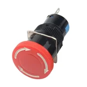 Taster sigurnosni pecurka, 5A/250VAC 1-pol, crveni okrugli ON-ON, fi=17.5mm