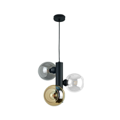 Luster na sajli TUBE 3xE27/60W/230V crna/zadimljena crna/zadimljena bež/prozirna