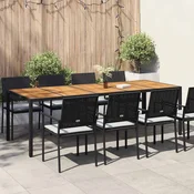 vidaXL vidaXL Vrtnja jedilna miza Črna 250 x 100 x 75 cm Poly ratan, (5000043388)