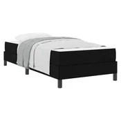Vidaxl Postelja z vzmetnico z vzmetnico Črna 90 x 190 cm blago