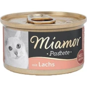 Miamor MIAMOR Pastete Salmon 85g - mokra hrana za mačke, brez umetnih barvil in glutena, primerna za odrasle mačke vseh pasem