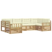 Set vanjskih sofa s jastukom 6 pcs Bijela i krem