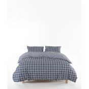Siva enojna posteljnina iz renforce bombaža 140x200 cm Linear Calm Geometric – Mila Home Luxury