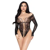 Leg Avenue Net and Lace Teddy 89370 Black