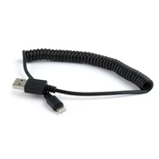 GEMBIRD CC-LMAM-1.5M USB - Lightning spiralni kabel za sinhronizacijo in polnjenje za iPhone 1,5 m črn, (5000136457)