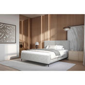 MID.YOU OBLAZINJENA POSTELJA 140 cm x 200 cm , les, tekstil, leseni material siva