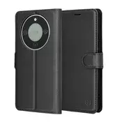 Etui Techsuit Leather Folio za Honor Magic8 Lite - črn