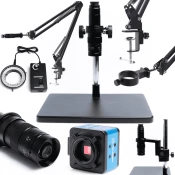 shumee Digitalni mikroskop 10 A solo + nastavljiva 56XLED osvetlitev + 50 mm mikroskopska roka + kamera Techrebal T250