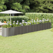Povišena vrtna gredica od celika 620x80x68 cm sivi