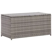 Vidaxl Vrtna škatla poli ratan 100x50x50 cm siva