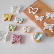 KREATIVNI SLATKIŠI Set modli za kolace Leptir, 8 cm, Beli