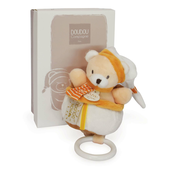 Plyšový medvedík s melódiou Méli Mélo Doudou et Compagnie oranžový 20 cm od 0 mes DC3836