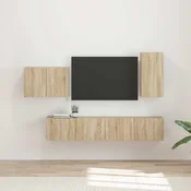 Set zidnog ormarica za TV 4 pcs Sonoma hrast Konstruirano drvo