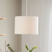 PR Home viseča luč Sara, bela, O 35 cm, lanen tekstil - Dnevna soba/jedilnica - belkasto bela - Tkanine/tekstil