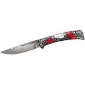 Damaščanski outdoorni zložljiv nož COLUMBIA DB3159-Rdeča KP32805
