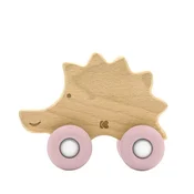 KikkaBoo Drvena igracka sa silikonskom glodalicom Hedgehog Pink (KKB10243)