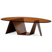 Casa Padrino luxury coffee table with glass top dark brass/brown 130 cm