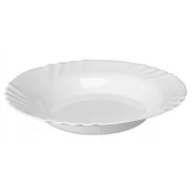 KADAX Globok krožnik za večerjo 23 cm, bel stekleni krožnik za juho
