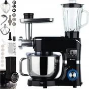 Ruhhy 3v1 2300W planetarni mešalnik robot LCD z ogrevano posodo črn 6,2L
