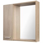 AQUALINE Kopalniška omara Z Led Svetilko ZOJA 60x60cm Dub Platin - Leva Stran