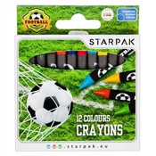 STARPAK Voščene barvice, 12 barv, nogomet