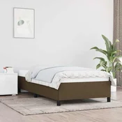 vidaXL Posteljni okvir brez vzmetnice temno rjav 80x200 cm blago