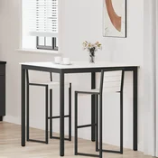 Stol za bar Bijelo 110 x 110 x 105 cm Cvrsto borovo drvo
