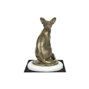 shumee Egiptovska mau mačka - kipec mačke, figurica na belem podstavku, pokal za pasjo razstavo Art-Dog