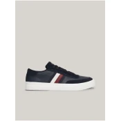 Dark Blue Mens Leather Sneakers Tommy Hilfiger - Mens