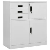 Vidaxl Pisarniška omara svetlo siva 90x40x102 cm jeklo