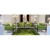 Casa Padrino Luxury Baroque Wrought Iron Furniture Set Green/Black - 1 Sofa & 2 Armchairs & 1 Coffee Table - Living Room Furniture - Garden Furniture - Luxury Baroque Furniture