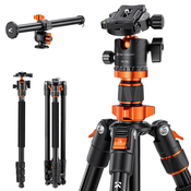 K&F 2m Overhead DSLR Tripod Compact Portable Vlog Tripod Monopod K234A7+BH-28L +Extension Arm