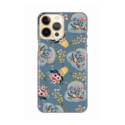 Silikonska maska za iPhone 13 Pro Max 6.7 Retro Blue Print tamno siva