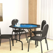 Greatstore Zložljiva poker miza za 8 igralcev modra 108x108x75 cm