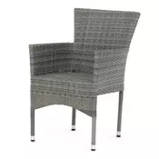 Autronic Vrtni stol Autronic AZC-S2118, poliratan in kov, siv, 58x62x87 cm