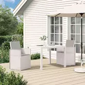 vidaXL vidaXL Vrtni jedilni stoli 2 pcs Bela in svetlo siva PP, (5000285759)