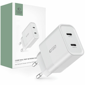 POLNILEC ZA MOBILNE IN TABLIČNE RAČUNALNIKE TECH-PROTECT C20W 2-PORT NETWORK CHARGER PD20W WHITE