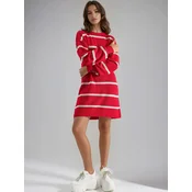 My fashion Pletena obleka Strickkleider rdeča