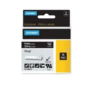 Dymo trak Rhino 9mm, bela na črni, vinil (1805437)