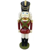 Casa Padrino luxury decorative sculpture nutcracker red/multicolored/green H. 180 cm - Christmas decorative figure - XXL decorative sculpture - XXL decorative figure - XXL Christmas sculpture