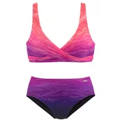 LASCANA Bikini lila/temno liila/roza