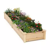 Northix Lesena dvignjena vrtna greda z 2 sadilnikoma 228 x 62 x 25 cm